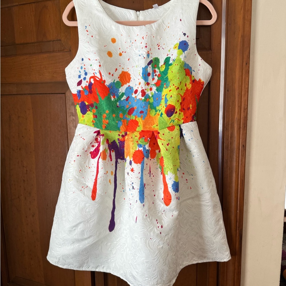 COLORFUL PAINT SPLATTER DRESS LARGE